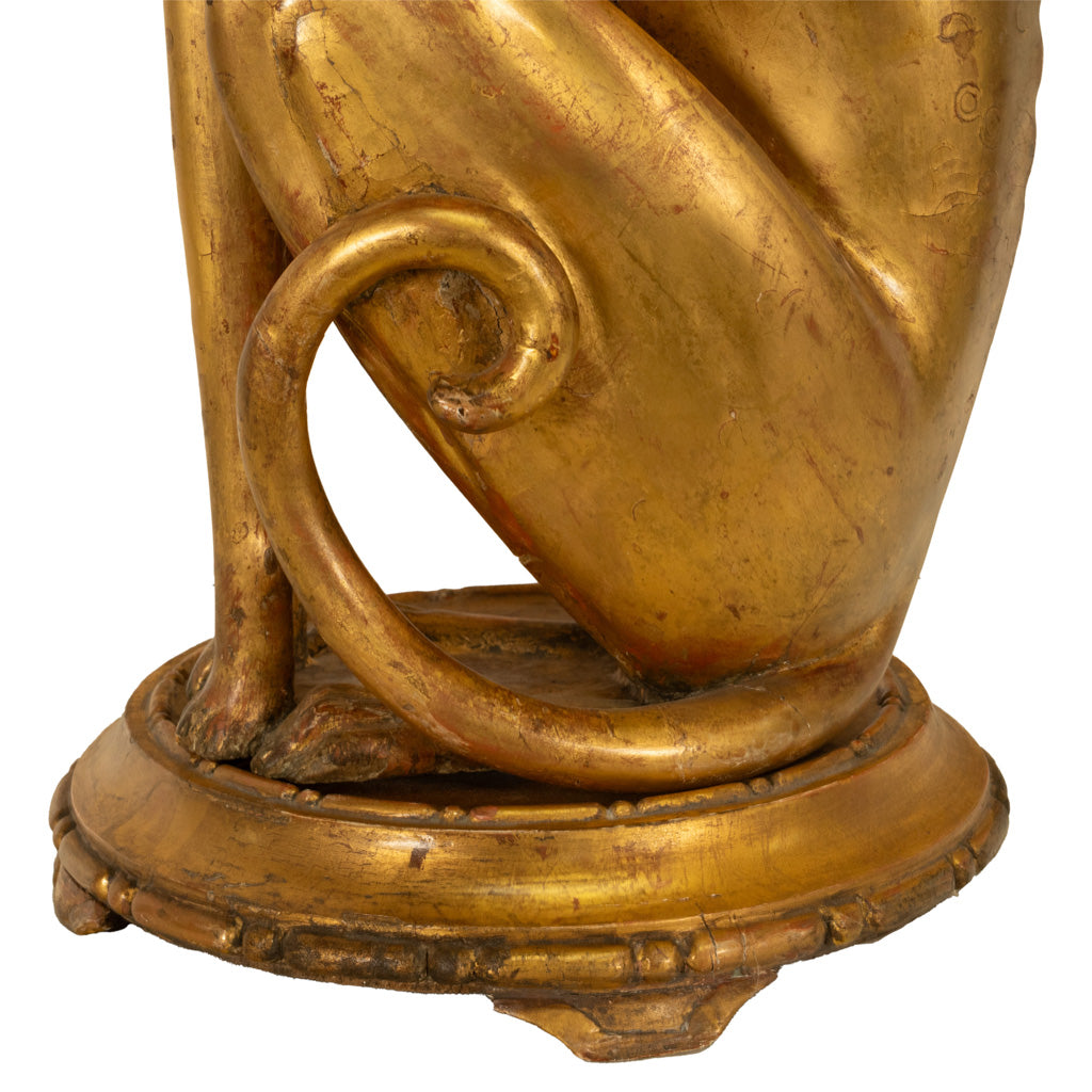 Antique French 18th Century Louis XVI Carved Gilt-Wood Greyhound Dog Jardinière Stand 1780