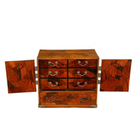 Antique Japanese Meiji Kodansu Tansu Marquetry Table Cabinet Jewelry Chest 1880