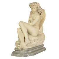 Antique Large Italian Grand Tour Carrara Marble Carved Statue Sculpture "Psyche" by Oreste Ferrari, 1880