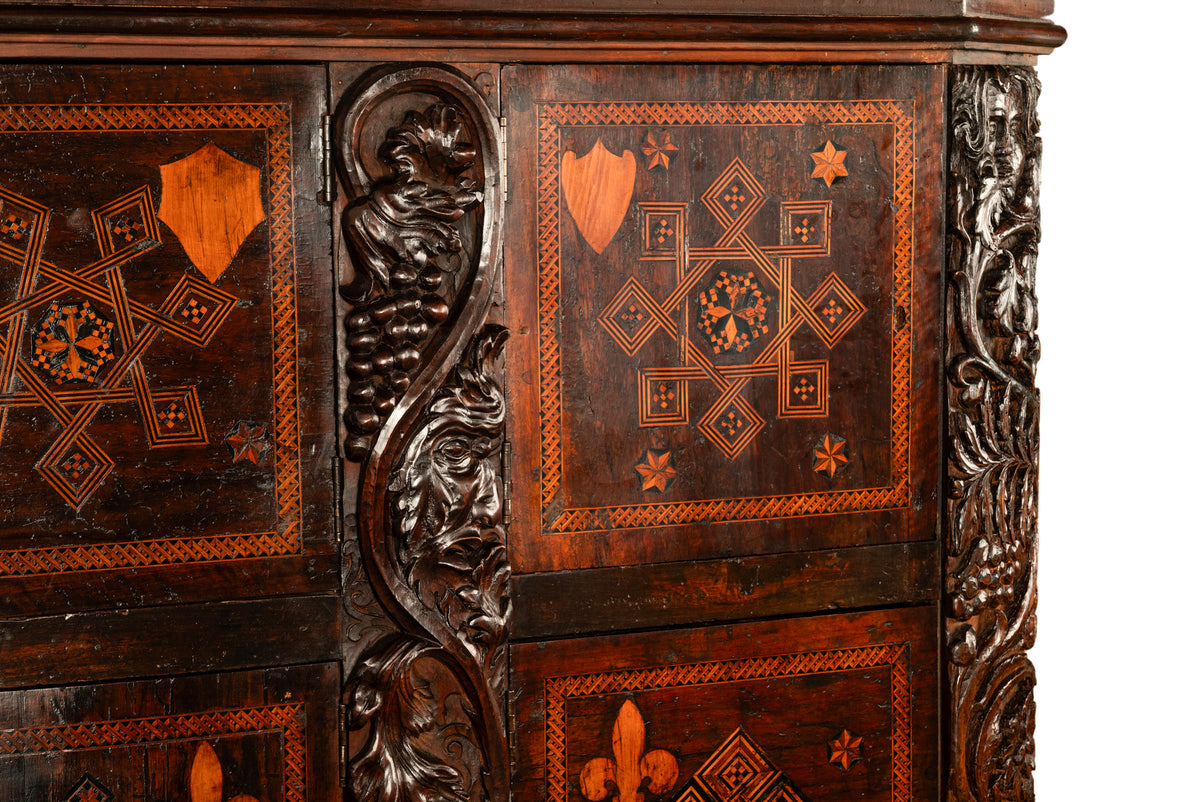 Antique Flemish / Dutch Walnut Marquetry Royal Manuscript Cabinet, circa 1680