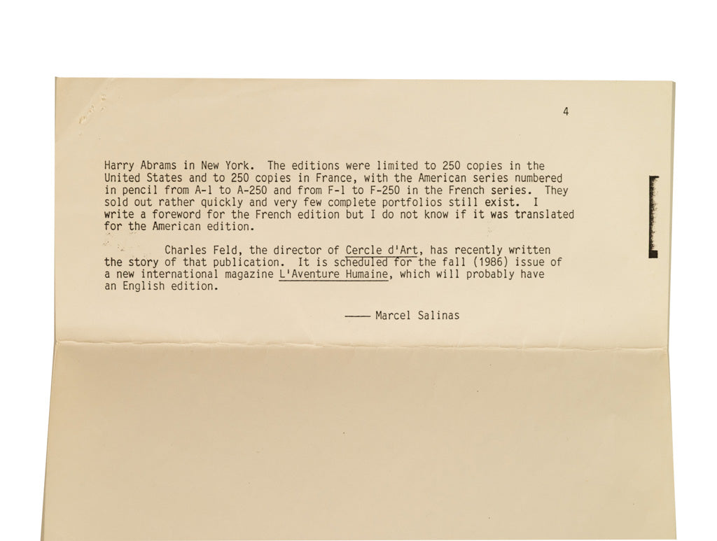 Original Colored Cubist Imaginary Portrait Signed Numbered by Pablo Picasso, 1969 with Marcel Salinas Letter