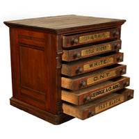 Antique Eastlake Clark's Walnut Mercantile Store Advertising Thread Cabinet 1880
