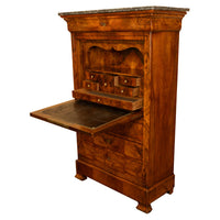 Antique French Louis Philippe Burr Walnut Secrétaire à Abattant Desk Chest 1840