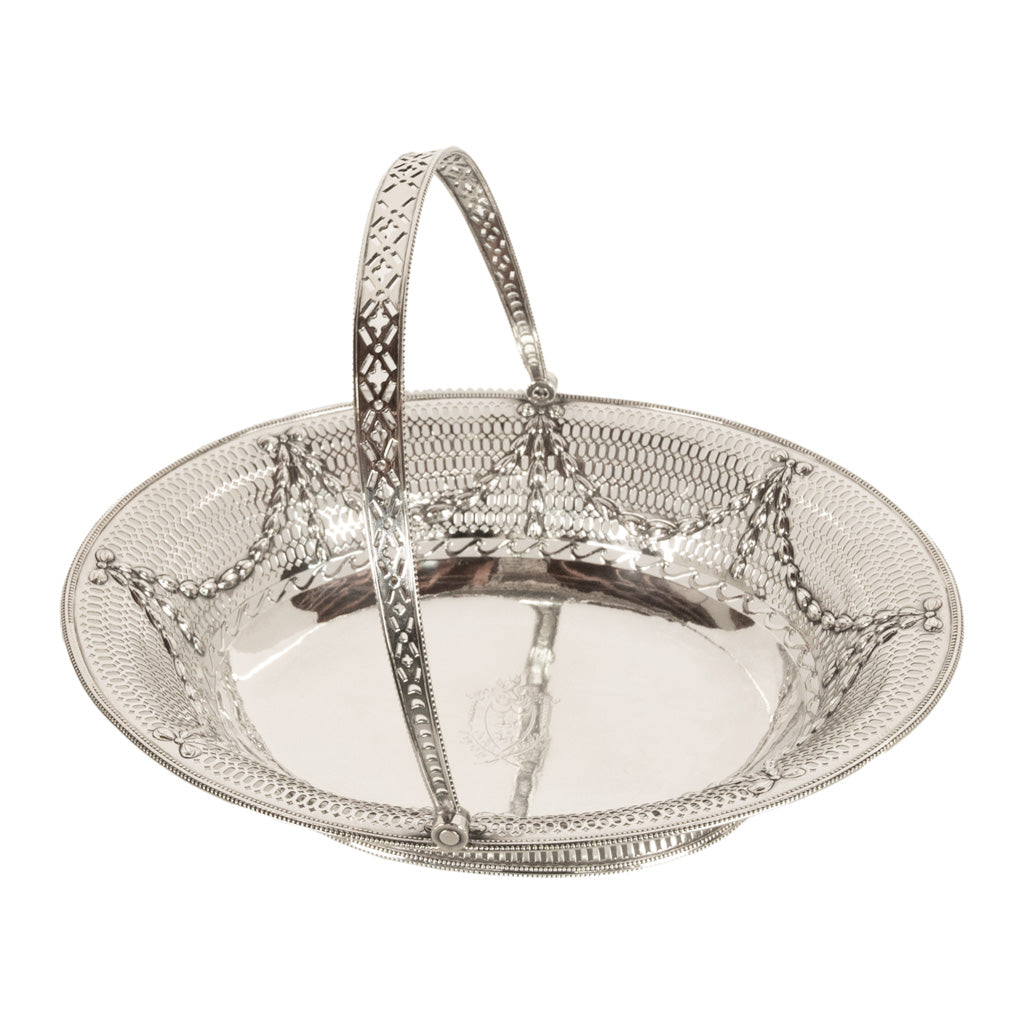 Antique Georgian Sterling Silver Pierced Basket by Richard Morton Sheffield 1778