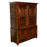 Antique 18th Century Welsh Oak Press Livery Housekeepers Cupboard Cabinet 1750