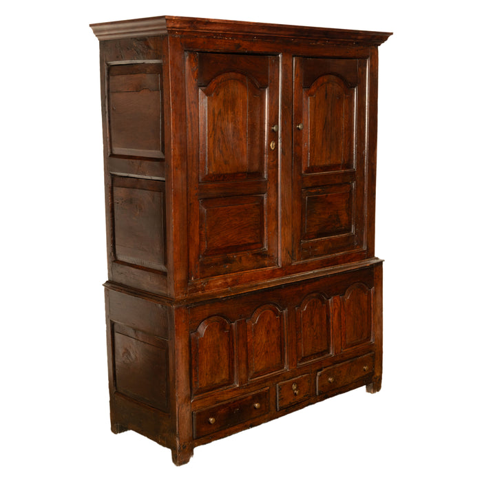 Antique 18th Century Welsh Oak Press Livery Housekeepers Cupboard Cabinet 1750
