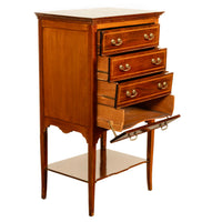 Antique Edwardian Sheraton Inlaid Mahogany Sheet Music File Cabinet Chest 1900