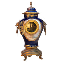 Antique French Sèvres Porcelain G. Poitevin Ormolu Japy Freres 8 Day Clock 1875