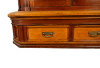 Antique Monumental Victorian Mansion Eastlake Fir Corner Cupboard Cabinet Oregon,  circa 1882