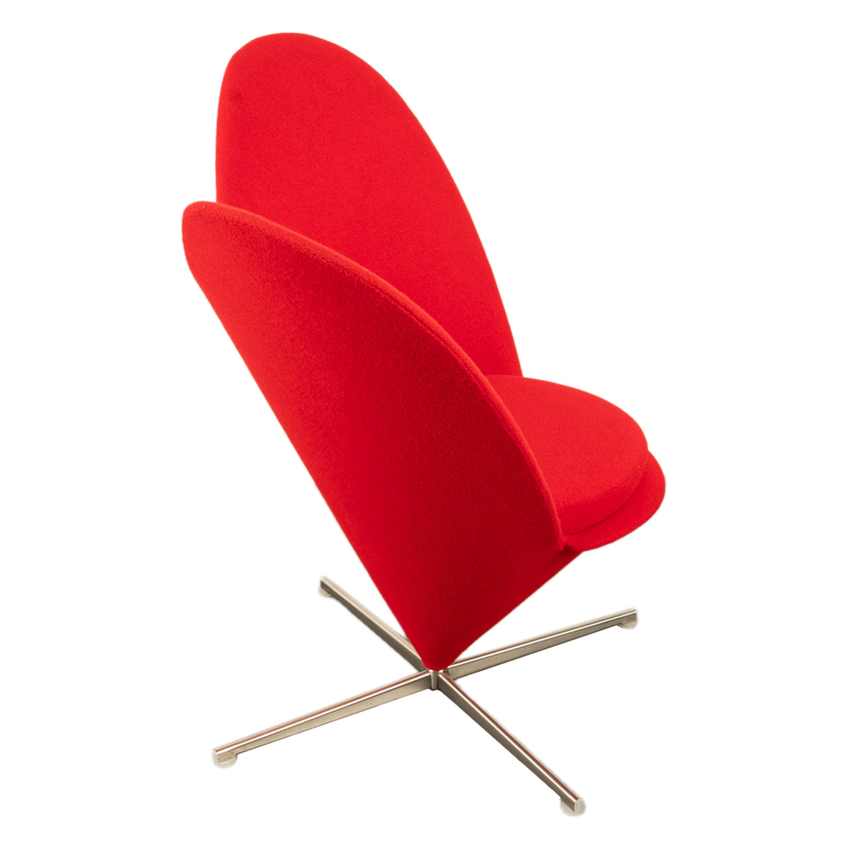 Mid Century Modern Red Heart Cone Chair Verner Panton for Vitra Mint Condition