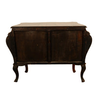 19th Century Italian Antique Inlaid Walnut Bombe Louis XV Venetian Commode 1880