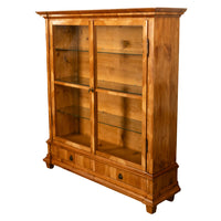 Antique Austrian Cherry Wood Biedermeier Display Library Cabinet Bookcase 1840