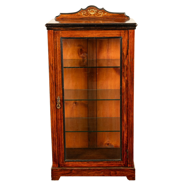 Antique 19th C Inlaid Rosewood Sheet Music Cabinet Display Cabinet Vitrine 1870