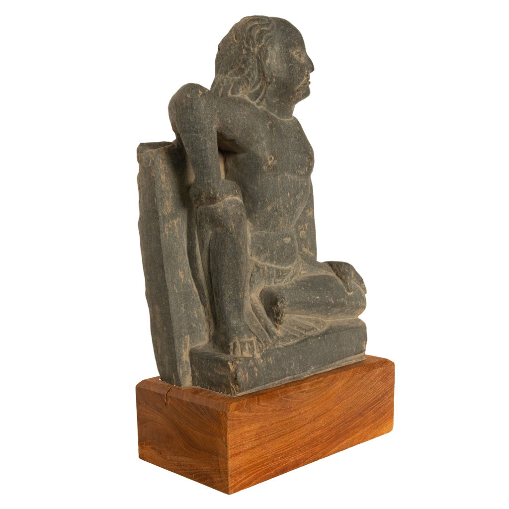 Ancient Gandhara Buddhist Carved Schist Statue of Atlas Kushan Empire 300 AD