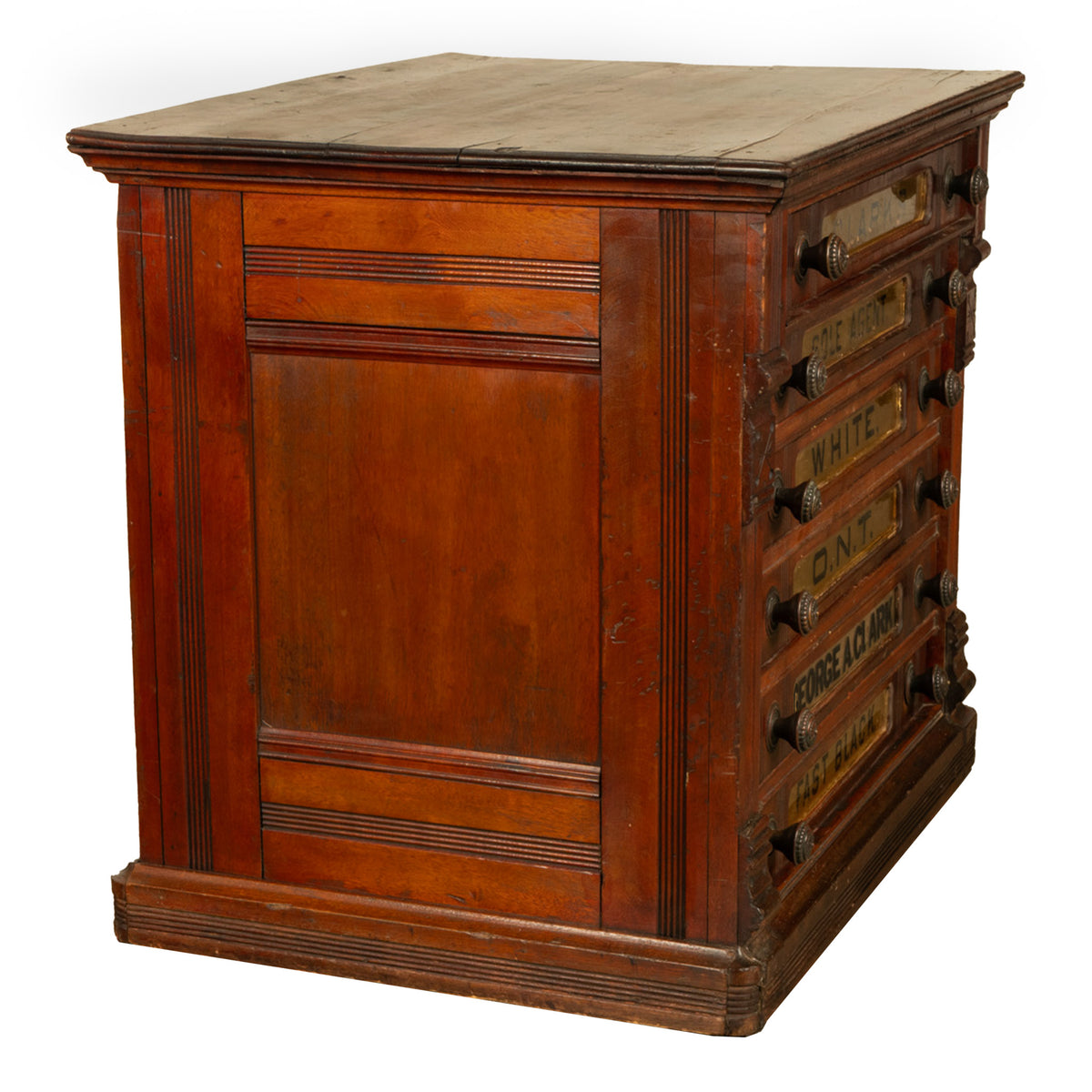Antique Eastlake Clark's Walnut Mercantile Store Advertising Thread Cabinet 1880