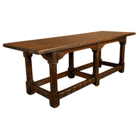 Large Antique Renaissance Carved Walnut Refectory Dining Table by Kittinger 1915