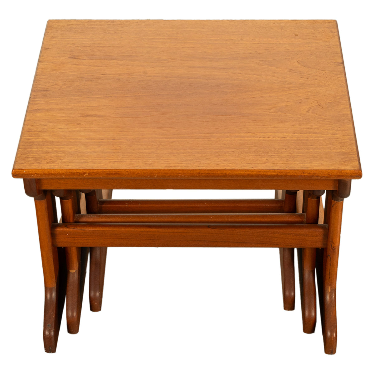 Set of Three Danish Mid Century Modern Teak Nesting Side Coffee Tables 1960s