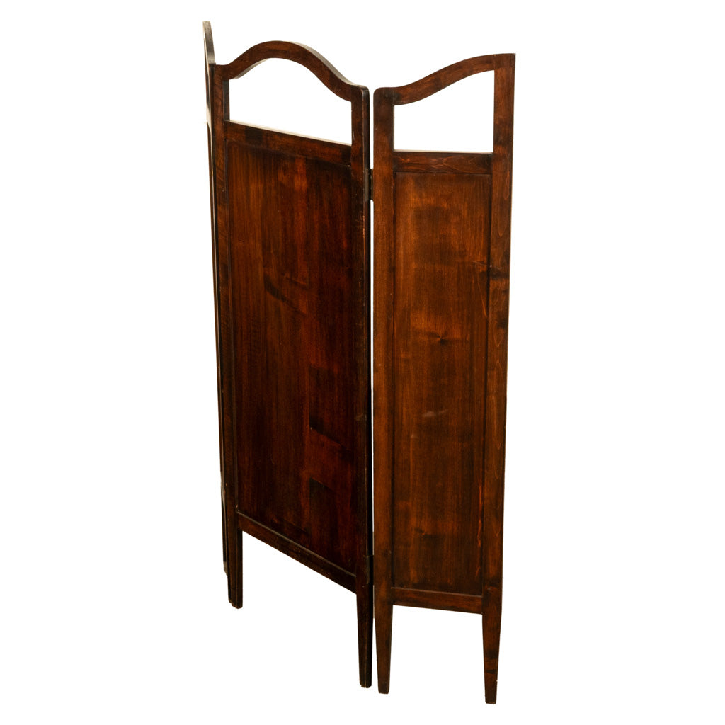 Antique Art Nouveau Mahogany Painted Fire Folding Screen Liberty Co London 1900