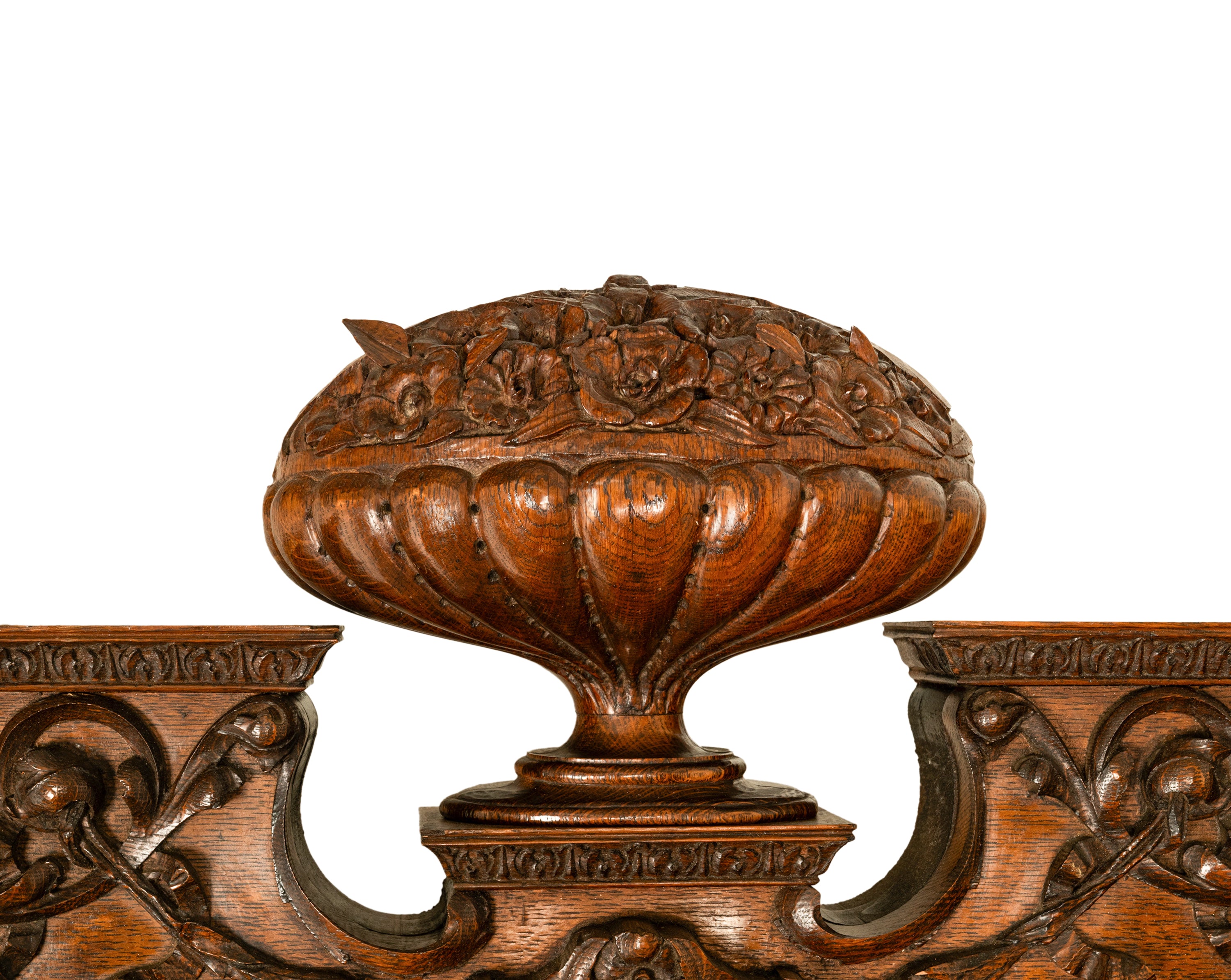 Antique R. J. Horner & Co Monumental Carved Oak Figural Griffins