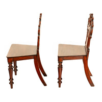 Pair Antique Regency Carved Mahogany Country House Shield Back Hall Chairs 1825