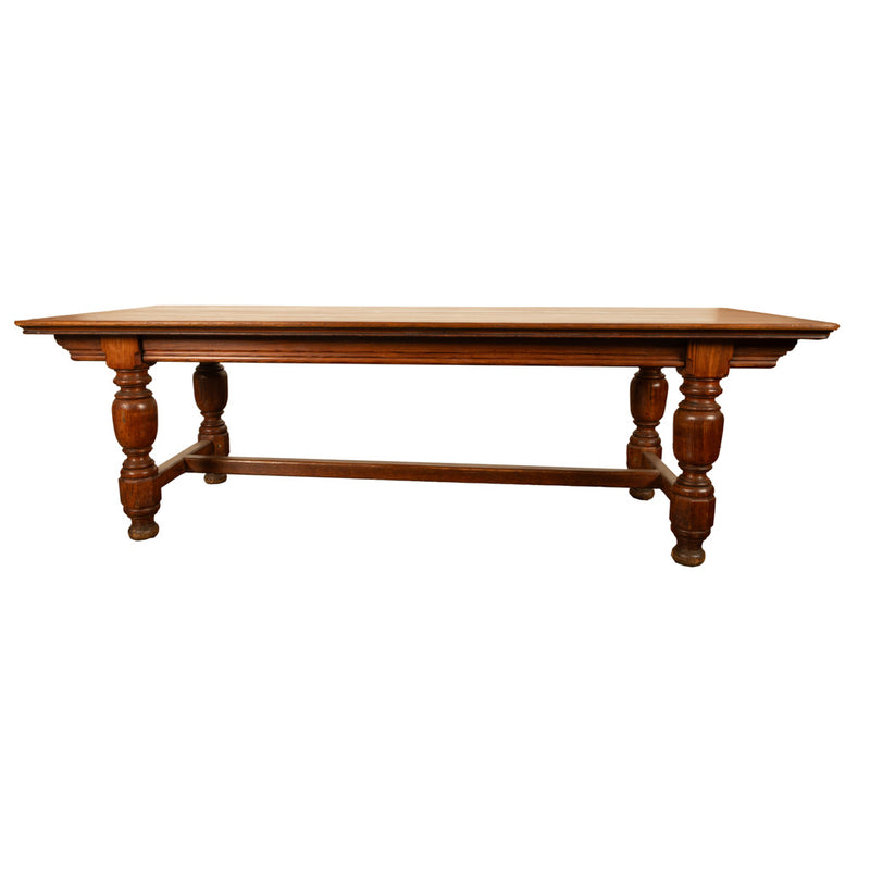 Antique 19th Century Country Farmhouse Refectory Dining Table 1860 Seats 10-12, Circa 1860
