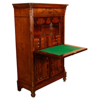 Antique Austrian Flame Mahogany Biedermeier Secretary Desk Cabinet Chest 1860