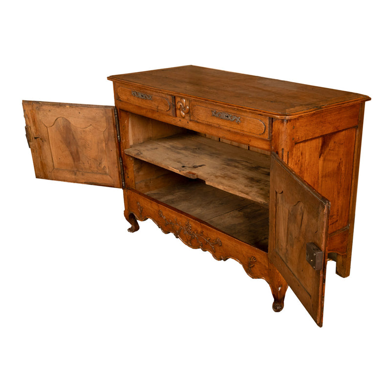 Antique 18th C French Provincial Louis XV Carved Walnut Sideboard Buffet 1780