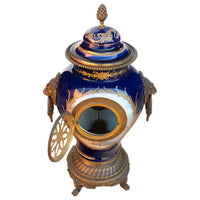 Antique French Sèvres Porcelain G. Poitevin Ormolu Japy Freres 8 Day Clock 1875