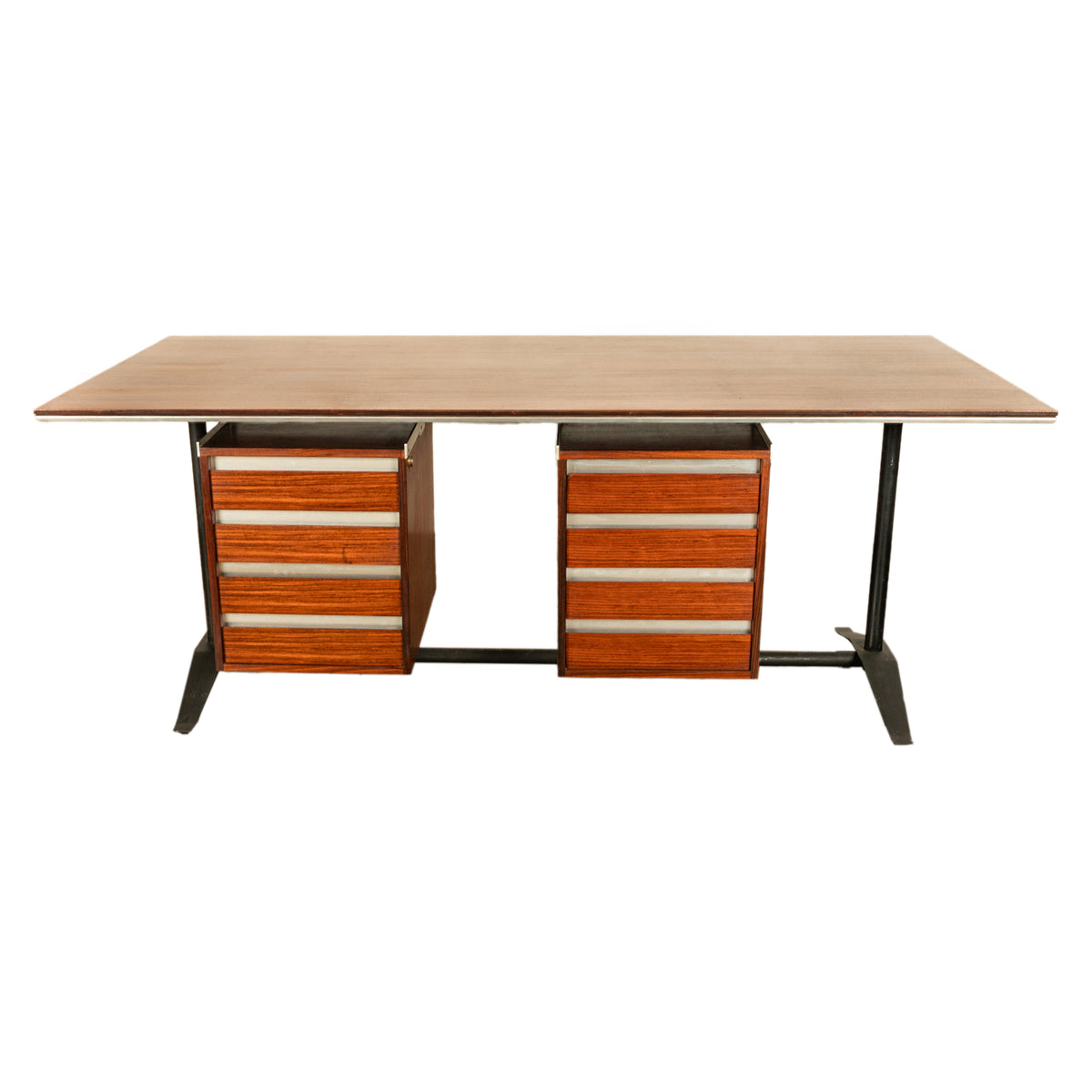 Italian Rosewood Mid Century Modern Executive Desk Gio Ponti Fornaroli Rosselli