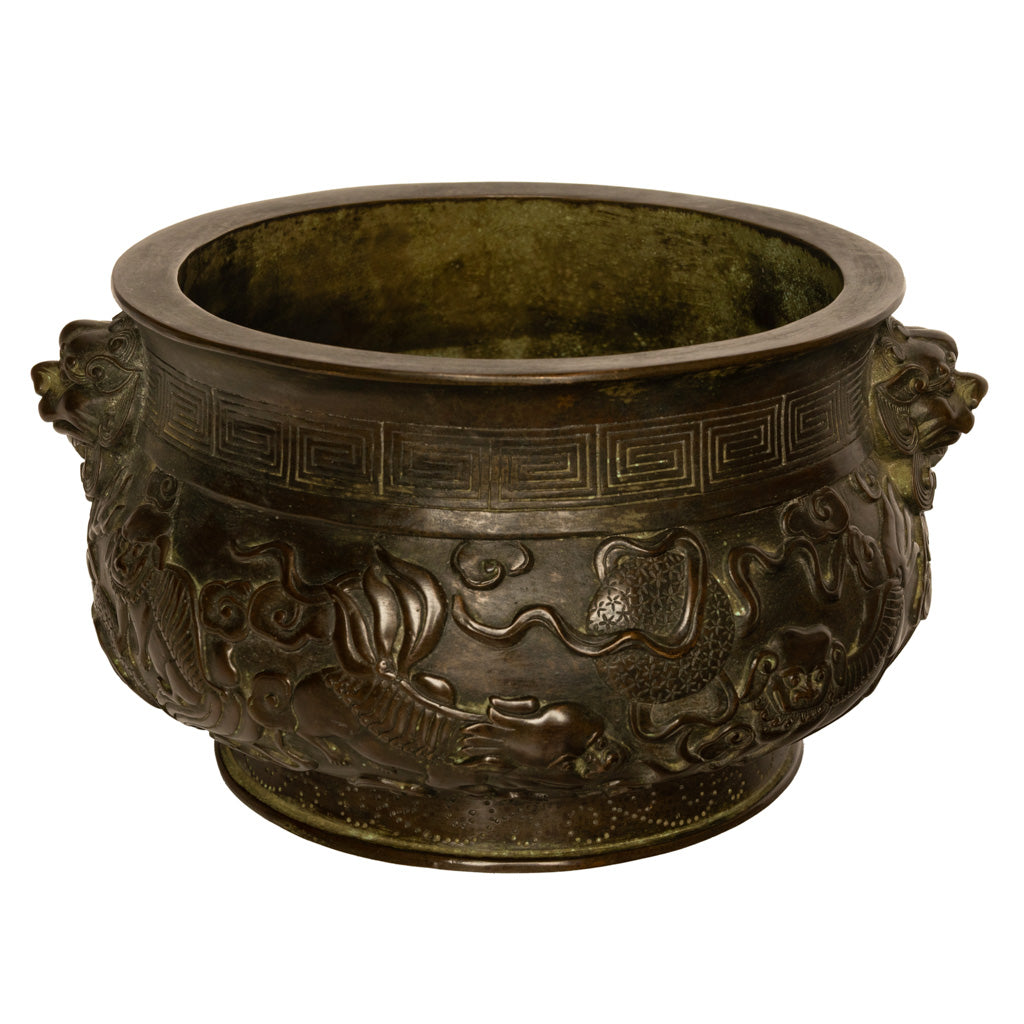 Antique 18th Century Cast Bronze Chinese Qing Dynasty Censer Xuande Mark, Circa 1780