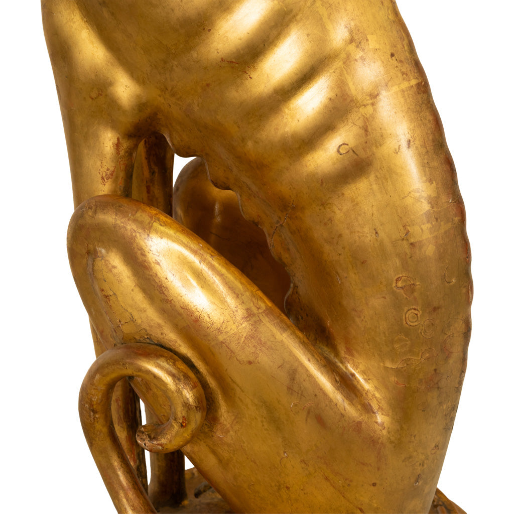 Antique French 18th Century Louis XVI Carved Gilt-Wood Greyhound Dog Jardinière Stand 1780