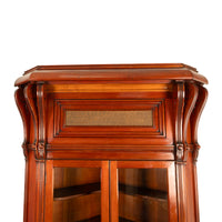 Antique Monumental Victorian Mansion Eastlake Fir Corner Cupboard Cabinet Oregon,  circa 1882