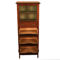 Antique Inlaid Mahogany Sheraton Regency Revival Sheet Music Filing Cabinet 1890