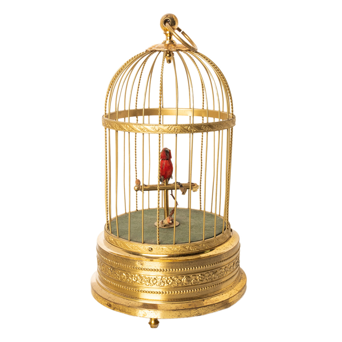 Antique German Singing Bird in a Cage Music Box Automaton by Karl Griesbaum 1930