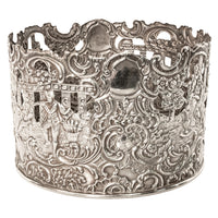 Antique American Sterling Silver Wine Bottle Decanter Coaster Cuff New York 1915