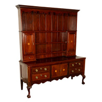 Antique Georgian Chippendale Carved Inlaid Mahogany Welsh Dresser & Plate Rack Circa 1790