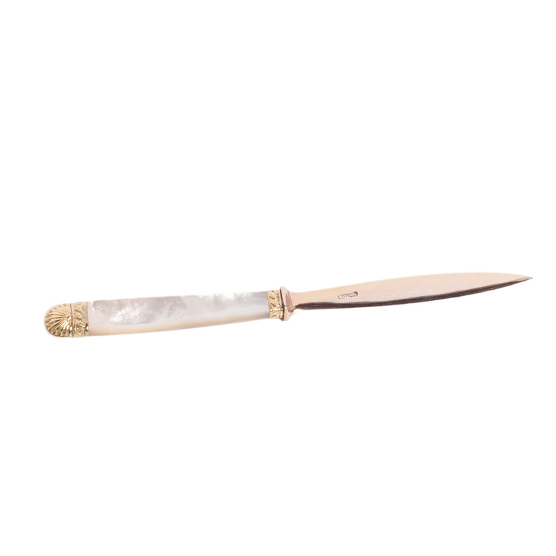 Antique Russian Imperial Romanov Silver Gilt Letter Opener Czar Nicholas II 1870