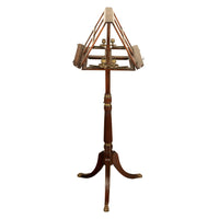 Antique Georgian Brass-Mounted Candle Sconces Mahogany Duet Music Stand 1790