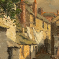 Antique American California Impressionist Oil Canvas Painting St. Ives Cornwall by Anna Althea Hills, 1910