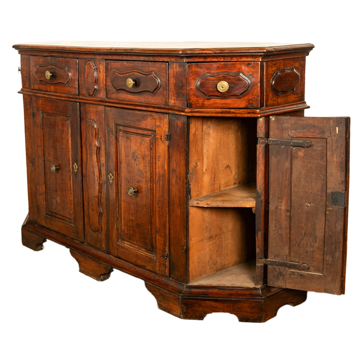 Antique Italian Walnut Baroque Credenza Buffet Side Cabinet Circa 1680 Ex de Young Museum San Francisco