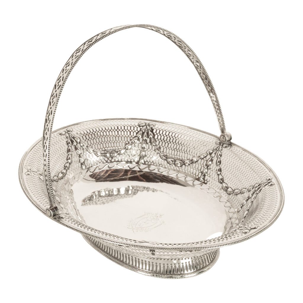 Antique Georgian Sterling Silver Pierced Basket by Richard Morton Sheffield 1778