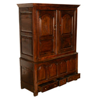 Antique 18th Century Welsh Oak Press Livery Housekeepers Cupboard Cabinet 1750