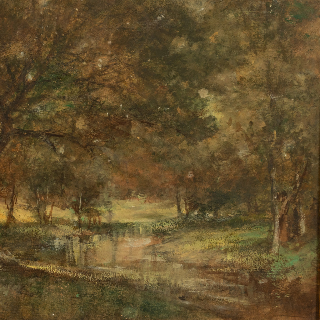 Antique American Impressionist Luminist Painting "River Ridge" Virginia by Lucien Whiting Powell, 1890