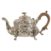 Antique George III Sterling Silver Rococo Teapot London John Wakefield 1819