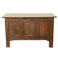 Antique English 17th Century Charles II Carved Oak Coffer Panelled Chest 1680