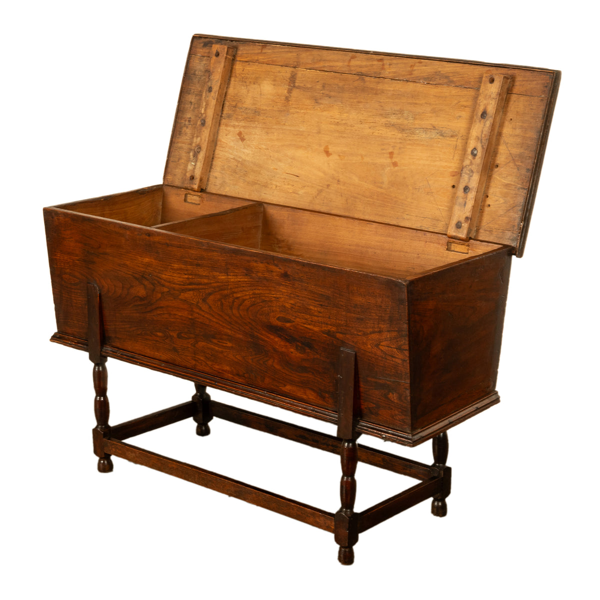 Antique Georgian Country 18th Century Elm Dough Bin Baker's Table Chest 1780