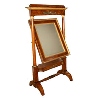 Fine Antique French Gilded Mahogany Ormolu Napoleonic Empire Cheval Mirror 1815