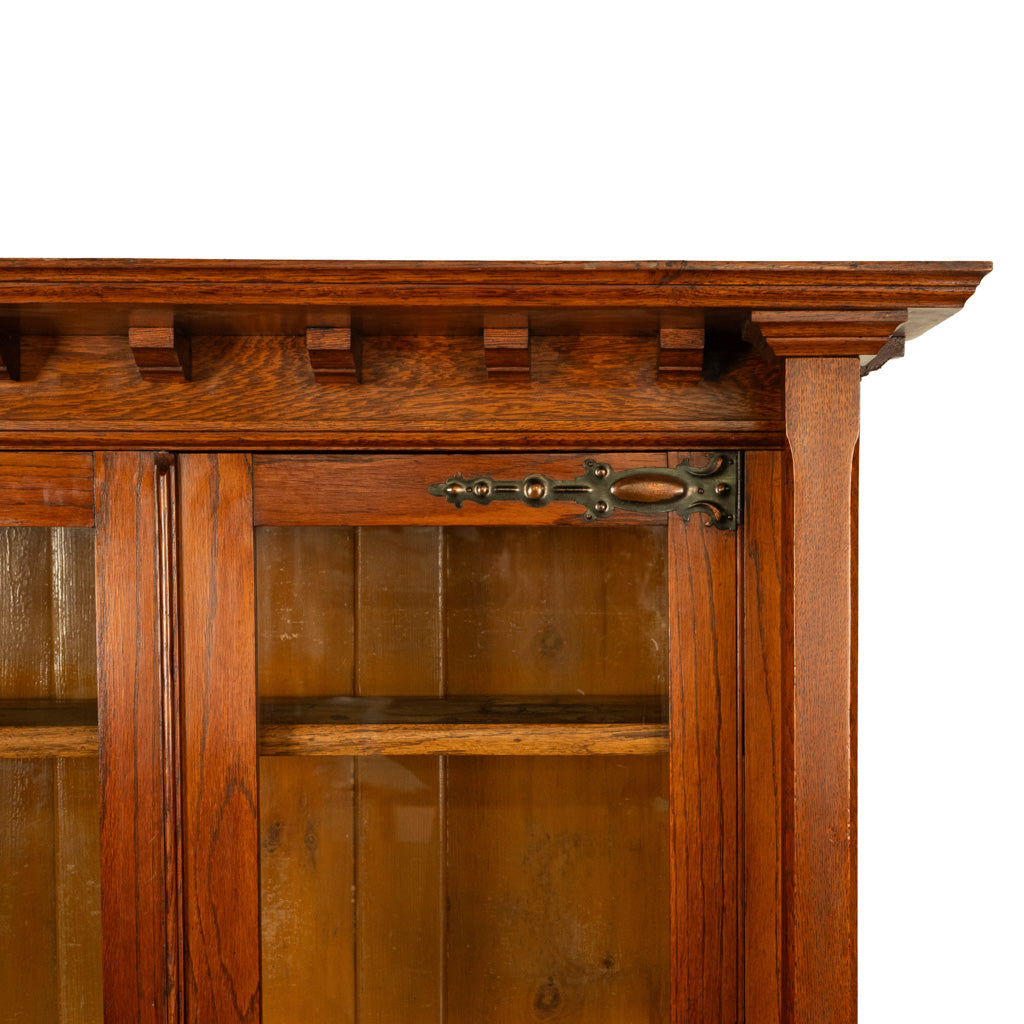 Antique Liberty & Co. Arts and Crafts Oak Mission Bookcase Display Cabinet 1905