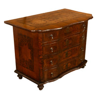 Antique Austrian Baroque Inlaid Walnut Burl Chest of Drawers Dresser Commode 1760