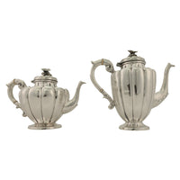Fine Antique Art Deco Sterling Silver L. Maciel Mexican 3 Piece Tea & Coffee Set 1935 2834 grams.